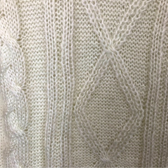 CREAM Chunky Cable Knit Turtleneck Minimalist Sweater Dress Small - Picture 4 of 5